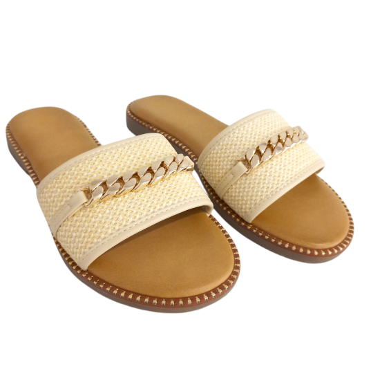 ΓΥΝΑΙΚΕΙΑ ΠΑΠΟΥΤΣΙΑ FLAT SANDALS ΜΠΕΖ  1719