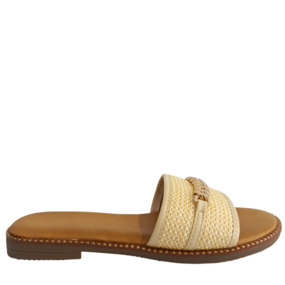 ΓΥΝΑΙΚΕΙΑ ΠΑΠΟΥΤΣΙΑ FLAT SANDALS ΜΠΕΖ  1719