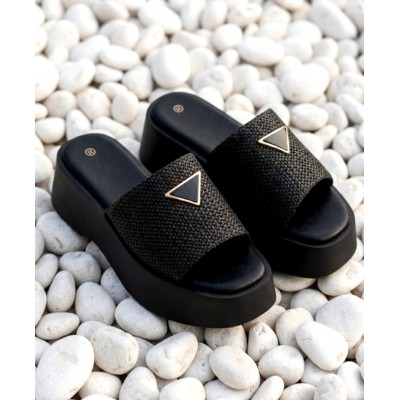  FLAT SANDALS ΜΑΥΡΟ 1444 