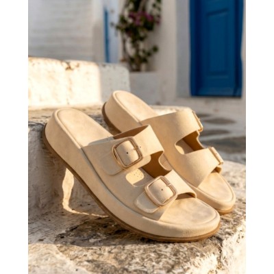 ΓΥΝΑΙΚΕΙΑ ΠΑΠΟΥΤΣΙΑ FLAT SANDALS ΜΠΕΖ 1736