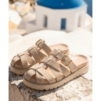 ΓΥΝΑΙΚΕΙΑ ΠΑΠΟΥΤΣΙΑ FLAT SANDALS ΜΠΕΖ 1690
