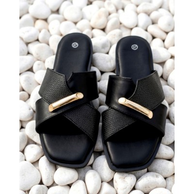 ΓΥΝΑΙΚΕΙΑ ΠΑΠΟΥΤΣΙΑ FLAT SANDALS ΜΑΥΡΟ