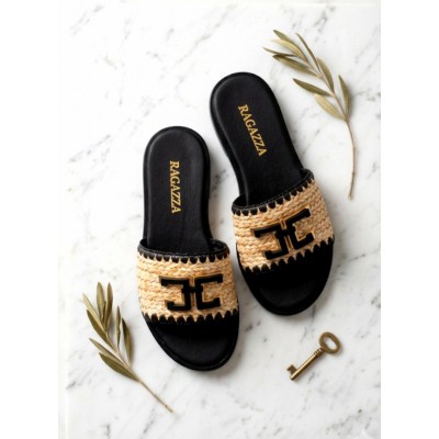 ΓΥΝΑΙΚΕΙΑ ΠΑΠΟΥΤΣΙΑ FLAT SANDALS ΜΑΥΡΟ RAGAZZA