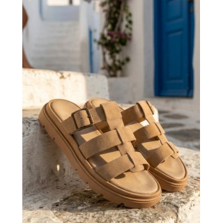 ΓΥΝΑΙΚΕΙΑ ΠΑΠΟΥΤΣΙΑ FLAT SANDALS TAUPE 1649