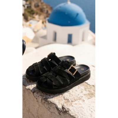 ΓΥΝΑΙΚΕΙΑ ΠΑΠΟΥΤΣΙΑ FLAT SANDALS  ΜΑΥΡΟ