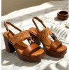 HIGH HEEL SANDALS  CAMEL
